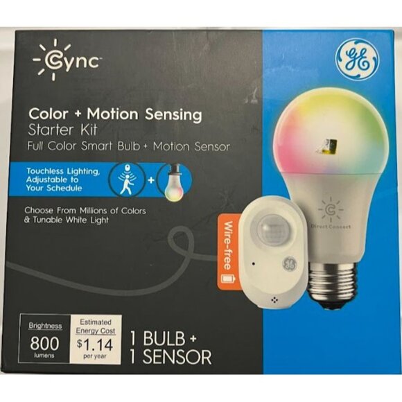 CYNC by GE Starter Kit Full Color 1 Smart Bulb + 1 Motion Sensor - Picture 13 of 14